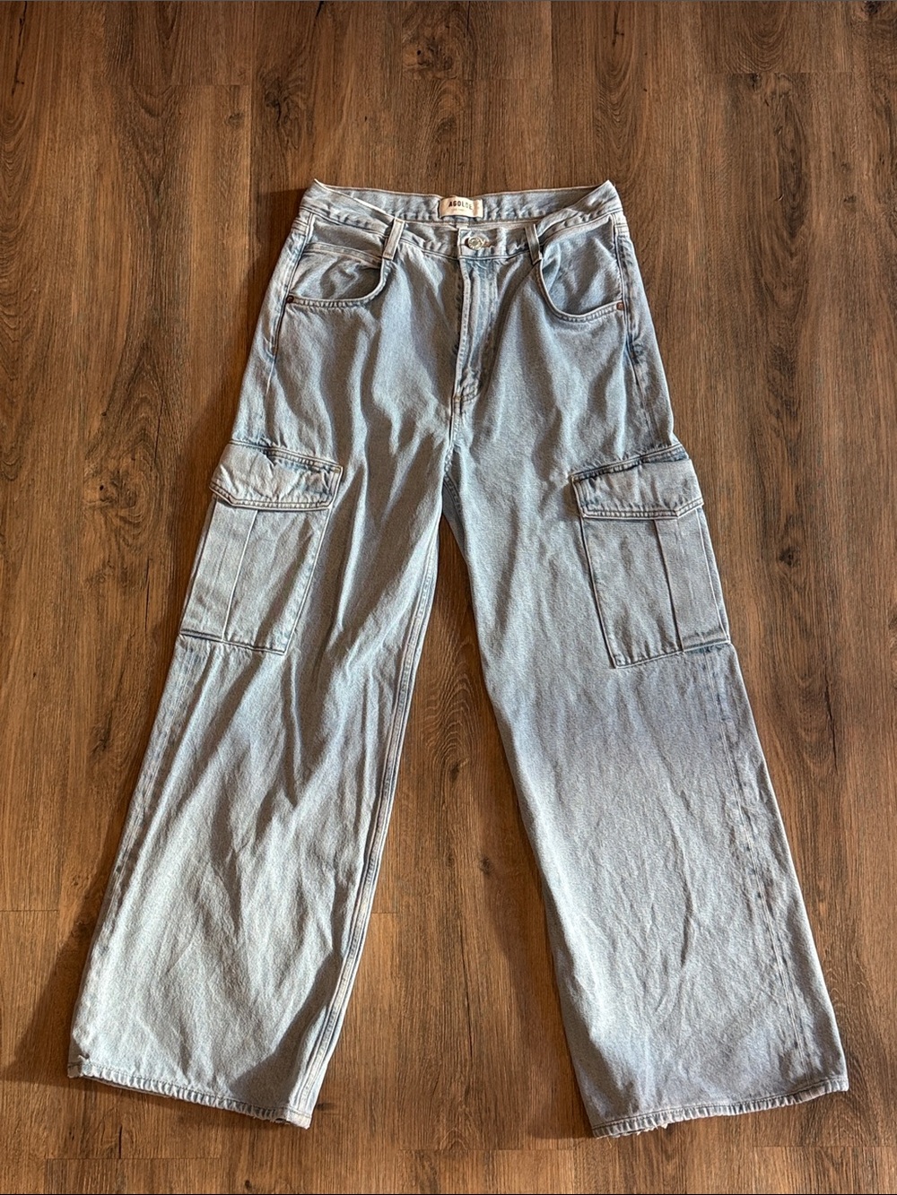Agolde Minka Light Blue Relaxed Cargo Jeans